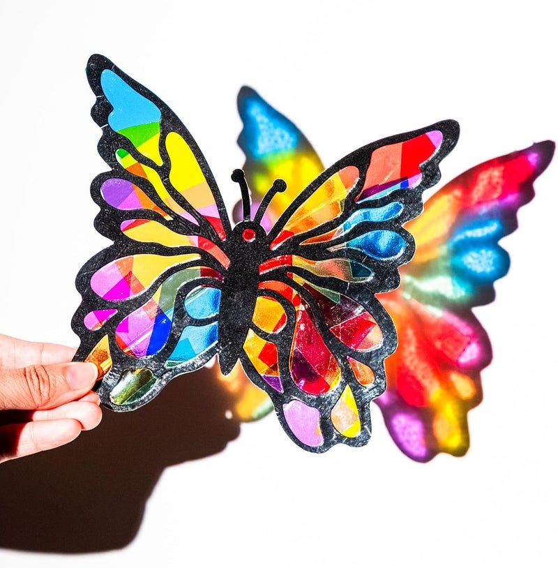 EggSun 36 Sets Butterfly Suncatchers Crafts Kit for Kids Ornaments Stained Glass Window Arts and Crafts Supplies for Classroom Holiday Birthday Projects Home Party Favors Decorations Ages 4 8 12 - Image 2